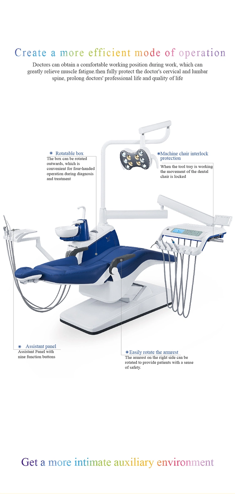 Colorful Ce&ISO Approved Dental Chair Ergonomic Dental Chair/Used Dental Equipment for Sale/Dental Scaler