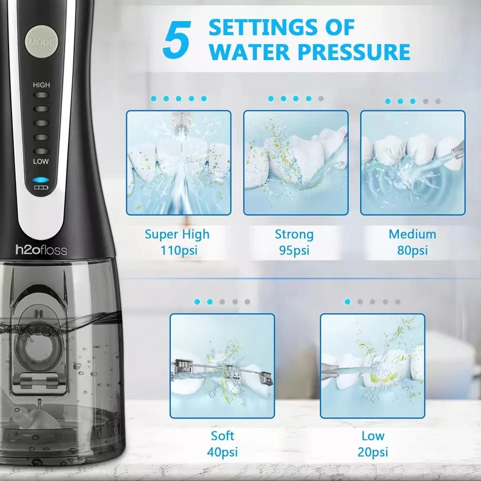 Water Dental Flosser 300ml Portable Electric Water Flosser 5 Modes Rechargeable Dental Oral Irrigator