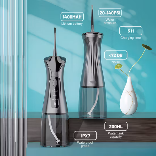 300ml 물 Flosser 휴대용 치실 구강 세정기